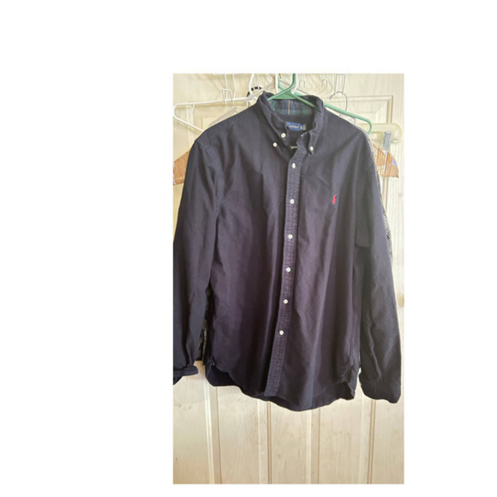 Ralph Lauren Polo‎ Shirt Mens Extra Large Blue Corduory Button Up Long Sleeve